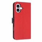 For iPhone 17 Metal Bow Leather Phone Case with Hand Strap(Red) - 3