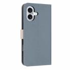 For iPhone 17 Metal Bow Leather Phone Case with Hand Strap(Light Blue) - 3