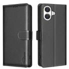For iPhone 17 Litchi Texture RFID Anti-theft Leather Phone Case(Black) - 1