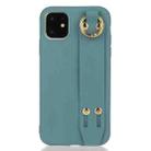 For iPhone 12 / 12 Pro Shockproof Solid Color TPU Case with Wristband(Lake Blue) - 1