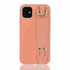 For iPhone 12 Pro Max Shockproof Solid Color TPU Case with Wristband(Coral Orange) - 1