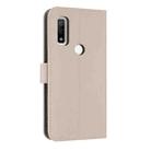 For Fujitsu Arrows WE F-51B / BZ03 Metal Bow Leather Phone Case with Hand Strap(Apricot) - 3