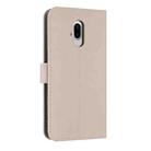 For Fujitsu Arrows F-52B Metal Bow Leather Phone Case with Hand Strap(Apricot) - 3
