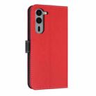 For Fujitsu Arrows We2 Plus F-51E Metal Bow Leather Phone Case with Hand Strap(Red) - 3