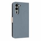 For Fujitsu Arrows We2 Plus F-51E Metal Bow Leather Phone Case with Hand Strap(Light Blue) - 3
