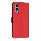 For Fujitsu Arrows We2 F-52E Metal Bow Leather Phone Case with Hand Strap(Red) - 3