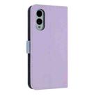 For Fujitsu Arrows We2 F-52E Metal Bow Leather Phone Case with Hand Strap(Purple) - 3
