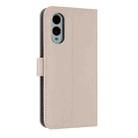 For Fujitsu Arrows We2 F-52E Metal Bow Leather Phone Case with Hand Strap(Apricot) - 3