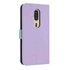 For Fujitsu Rakuraku F-53E Metal Bow Leather Phone Case with Hand Strap(Purple) - 3