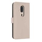 For Fujitsu Rakuraku F-53E Metal Bow Leather Phone Case with Hand Strap(Apricot) - 3