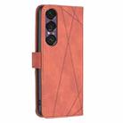 For Sony Xperia 1 VII Magnetic Buckle Rhombus Texture Leather Phone Case(Brown) - 3