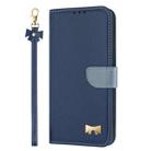 For Google Pixel 10 Pro / 9 Pro Metal Bow Leather Phone Case with Hand Strap(Dark Blue) - 2