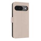 For Google Pixel 10 Pro / 9 Pro Metal Bow Leather Phone Case with Hand Strap(Apricot) - 3