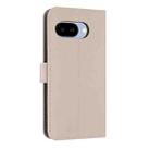 For Google Pixel 9a Metal Bow Leather Phone Case with Hand Strap(Apricot) - 3