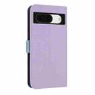 For Google Pixel 8a Metal Bow Leather Phone Case with Hand Strap(Purple) - 3