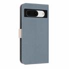 For Google Pixel 8a Metal Bow Leather Phone Case with Hand Strap(Light Blue) - 3