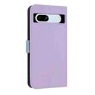 For Google Pixel 7a Metal Bow Leather Phone Case with Hand Strap(Purple) - 3