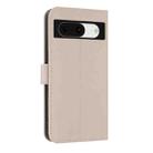 For Google Pixel 8 Metal Bow Leather Phone Case with Hand Strap(Apricot) - 3