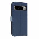 For Google Pixel 8 Pro Metal Bow Leather Phone Case with Hand Strap(Dark Blue) - 3