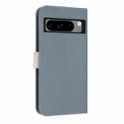 For Google Pixel 8 Pro Metal Bow Leather Phone Case with Hand Strap(Light Blue) - 3