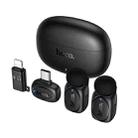 hoco L19 Graceful USB-C / Type-C and 8 Pin Dual Mic Lavalier Wireless Mini Microphone(Black) - 2