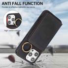 For iPhone 16 Pro Max Car Magnetic Ring Buckle Card Bag Phone Case with Lanyard(Black) - 3