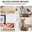 For iPhone 16e Car Magnetic Ring Buckle Card Bag Phone Case with Lanyard(Brown) - 2