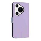 For Huawei Pura 70 Metal Bow Leather Phone Case with Hand Strap(Purple) - 3