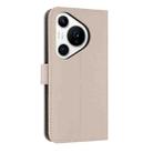 For Huawei Pura 70 Metal Bow Leather Phone Case with Hand Strap(Apricot) - 3