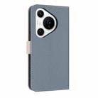 For Huawei Pura 70 Metal Bow Leather Phone Case with Hand Strap(Light Blue) - 3