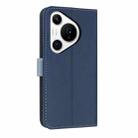 For Huawei Pura 70 Pro Metal Bow Leather Phone Case with Hand Strap(Dark Blue) - 3