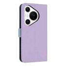 For Huawei Pura 70 Pro Metal Bow Leather Phone Case with Hand Strap(Purple) - 3
