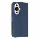 For Huawei nova 12s 4G Global Metal Bow Leather Phone Case with Hand Strap(Dark Blue) - 3
