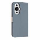For Huawei nova 12s 4G Global Metal Bow Leather Phone Case with Hand Strap(Light Blue) - 3