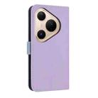 For Huawei Pura 80 5G Metal Bow Leather Phone Case with Hand Strap(Purple) - 3