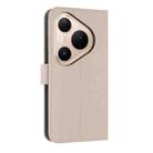 For Huawei Pura 80 5G Metal Bow Leather Phone Case with Hand Strap(Apricot) - 3