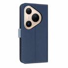 For Huawei Pura 80 Pro / 80 Pro+ 5G Metal Bow Leather Phone Case with Hand Strap(Dark Blue) - 3