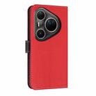 For Huawei Pura 80 Ultra 5G Metal Bow Leather Phone Case with Hand Strap(Red) - 3