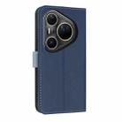 For Huawei Pura 80 Ultra 5G Metal Bow Leather Phone Case with Hand Strap(Dark Blue) - 3