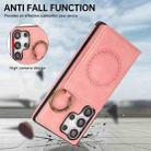 For Samsung Galaxy S25 Ultra 5G Car Magnetic Ring Buckle Card Bag Phone Case with Lanyard(Pink) - 3