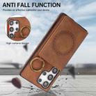 For Samsung Galaxy S25 Ultra 5G Car Magnetic Ring Buckle Card Bag Phone Case with Lanyard(Brown) - 3