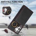 For Samsung Galaxy S25 Ultra 5G Car Magnetic Ring Buckle Card Bag Phone Case with Lanyard(Black) - 3