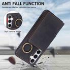 For Samsung Galaxy A55 5G Car Magnetic Ring Buckle Card Bag Phone Case with Lanyard(Black) - 3