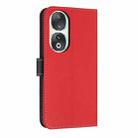 For Honor 90 5G Metal Bow Leather Phone Case with Hand Strap(Red) - 3