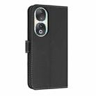 For Honor 90 5G Metal Bow Leather Phone Case with Hand Strap(Black) - 3