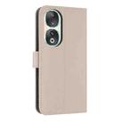 For Honor 90 5G Metal Bow Leather Phone Case with Hand Strap(Apricot) - 3