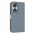 For Honor 90 5G Metal Bow Leather Phone Case with Hand Strap(Light Blue) - 3