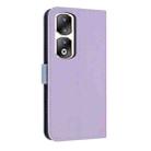 For Honor 90 Pro 5G Metal Bow Leather Phone Case with Hand Strap(Purple) - 3