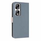 For Honor 90 Pro 5G Metal Bow Leather Phone Case with Hand Strap(Light Blue) - 3