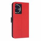 For Honor 100 5G Metal Bow Leather Phone Case with Hand Strap(Red) - 3